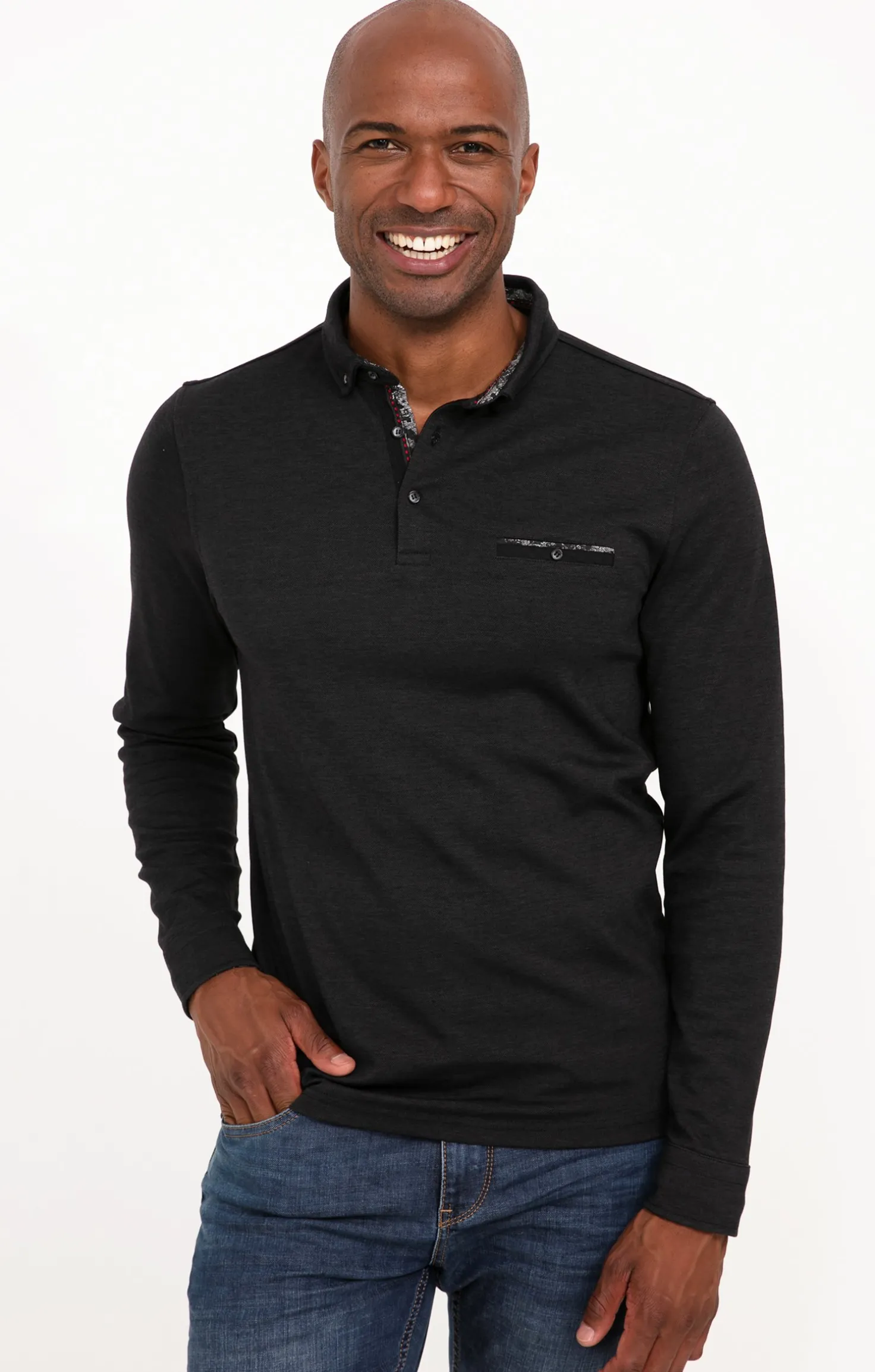 Armand Thiery Polo manches longues Sheldon - Anthracite Store