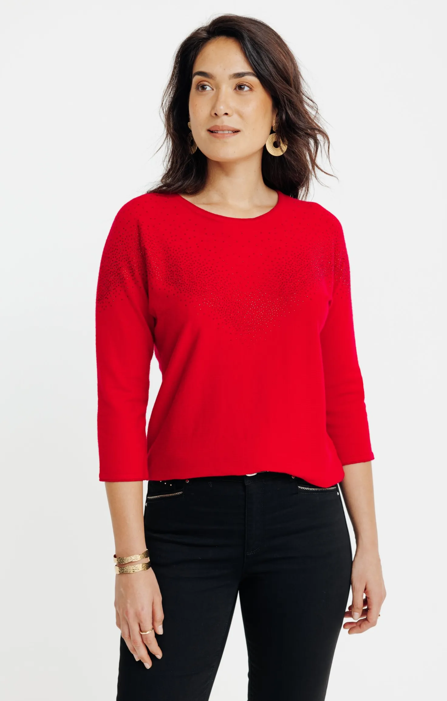 Armand Thiery PULL AVEC STRASS - Rouge New