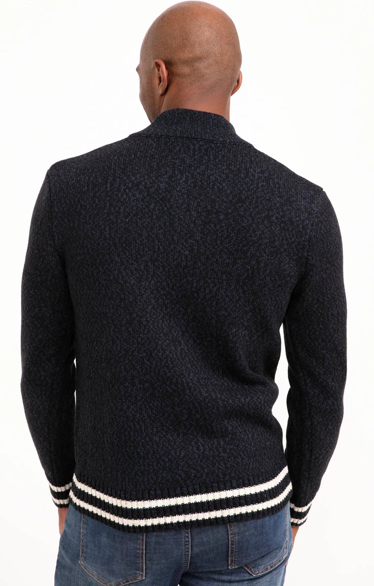 Armand Thiery Pull col montant brodé - Marine Sale