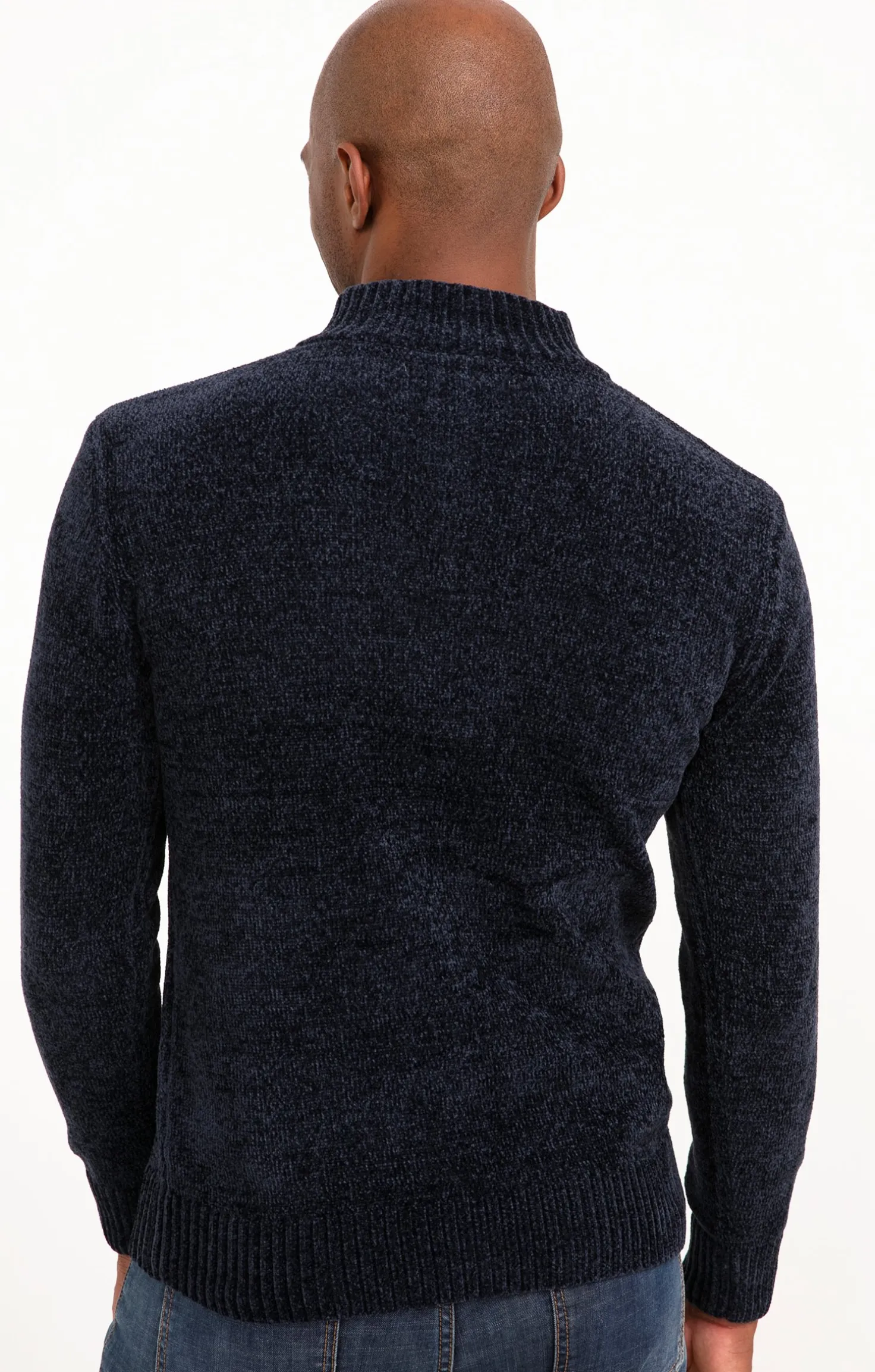 Armand Thiery Pull col montant chenille - Bleu Sale