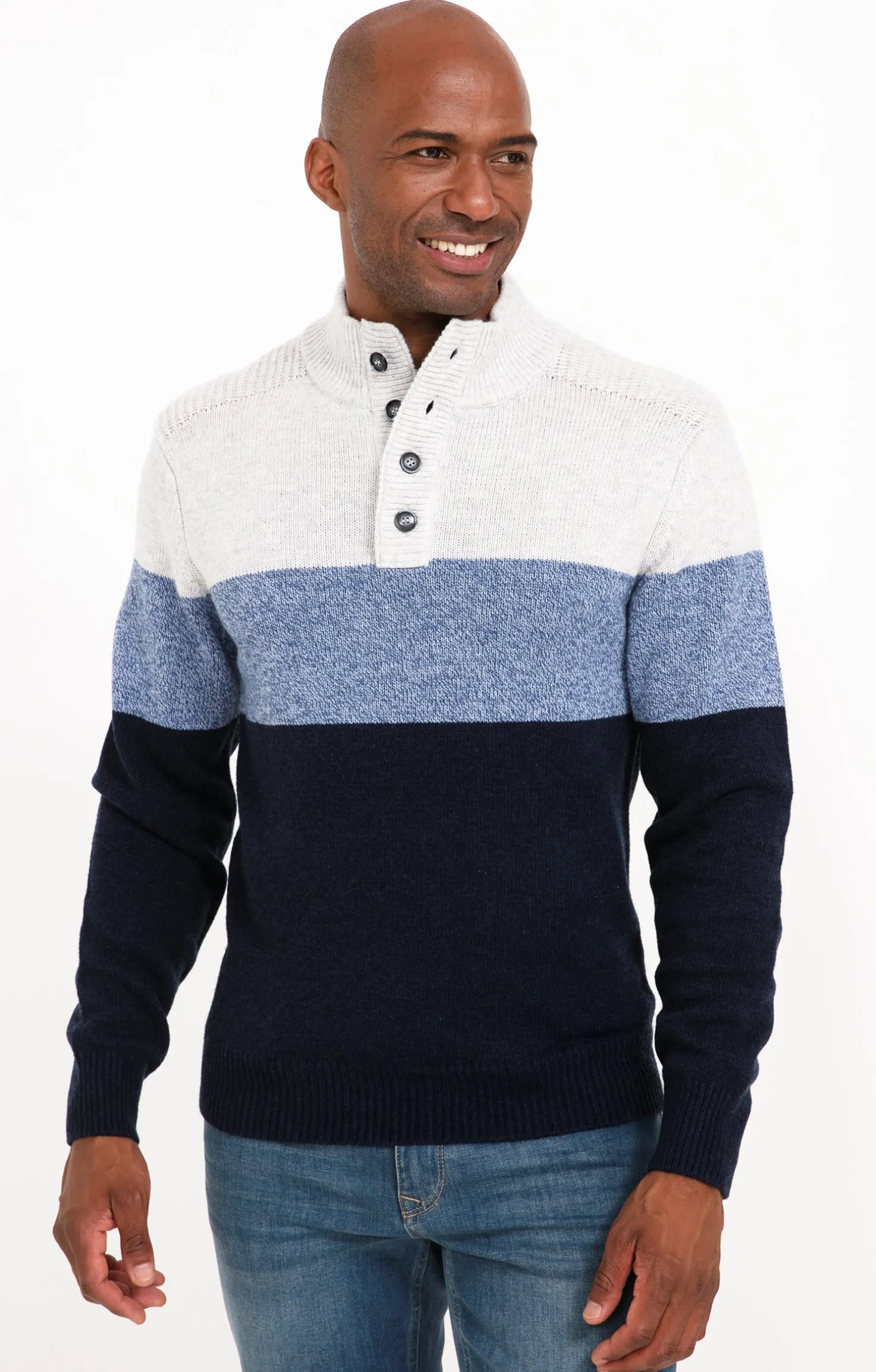 Armand Thiery Pull col montant rayé - Bleuciel Shop