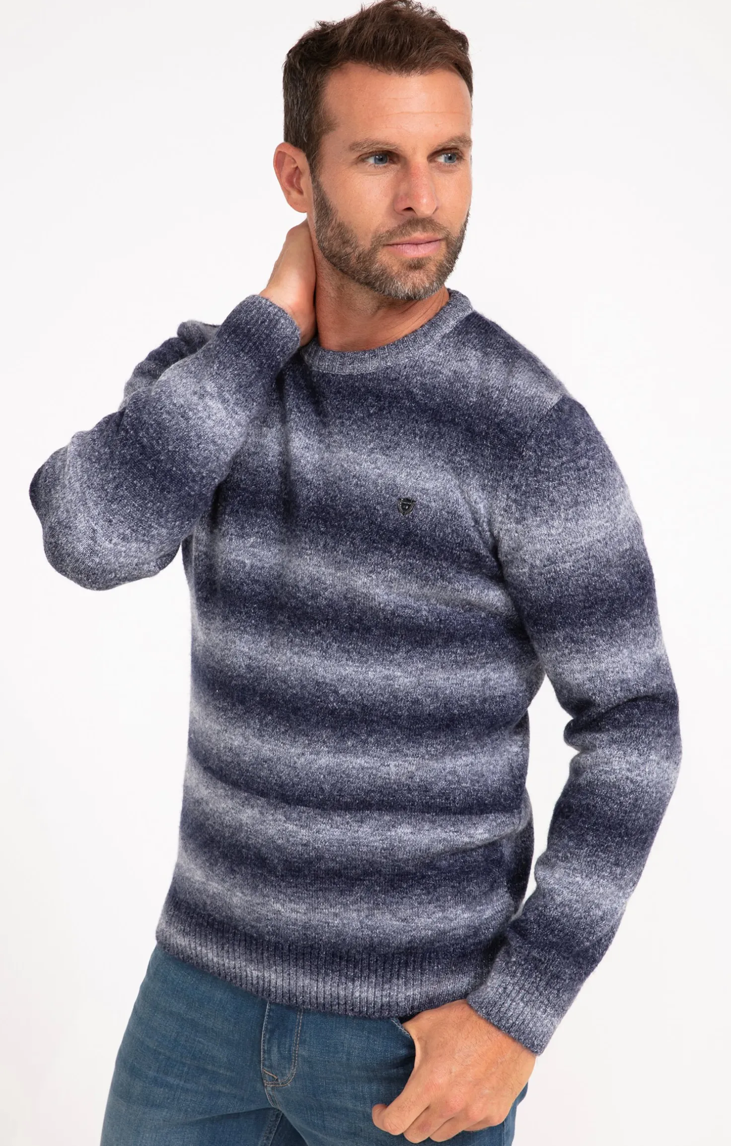 Armand Thiery Pull col rond dégradé - Bleu Shop