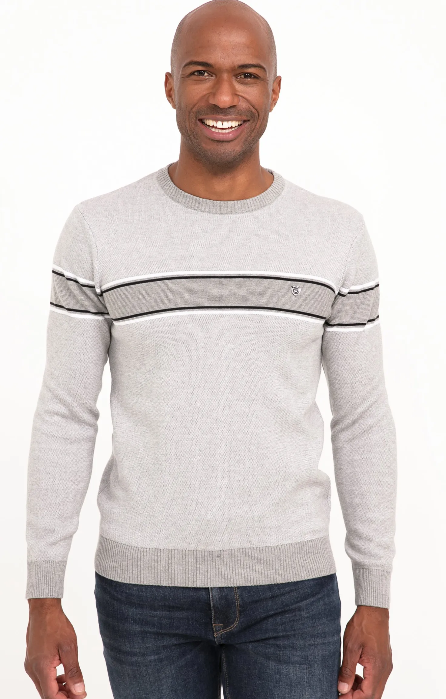 Armand Thiery Pull col rond rayé - Grisclair Online