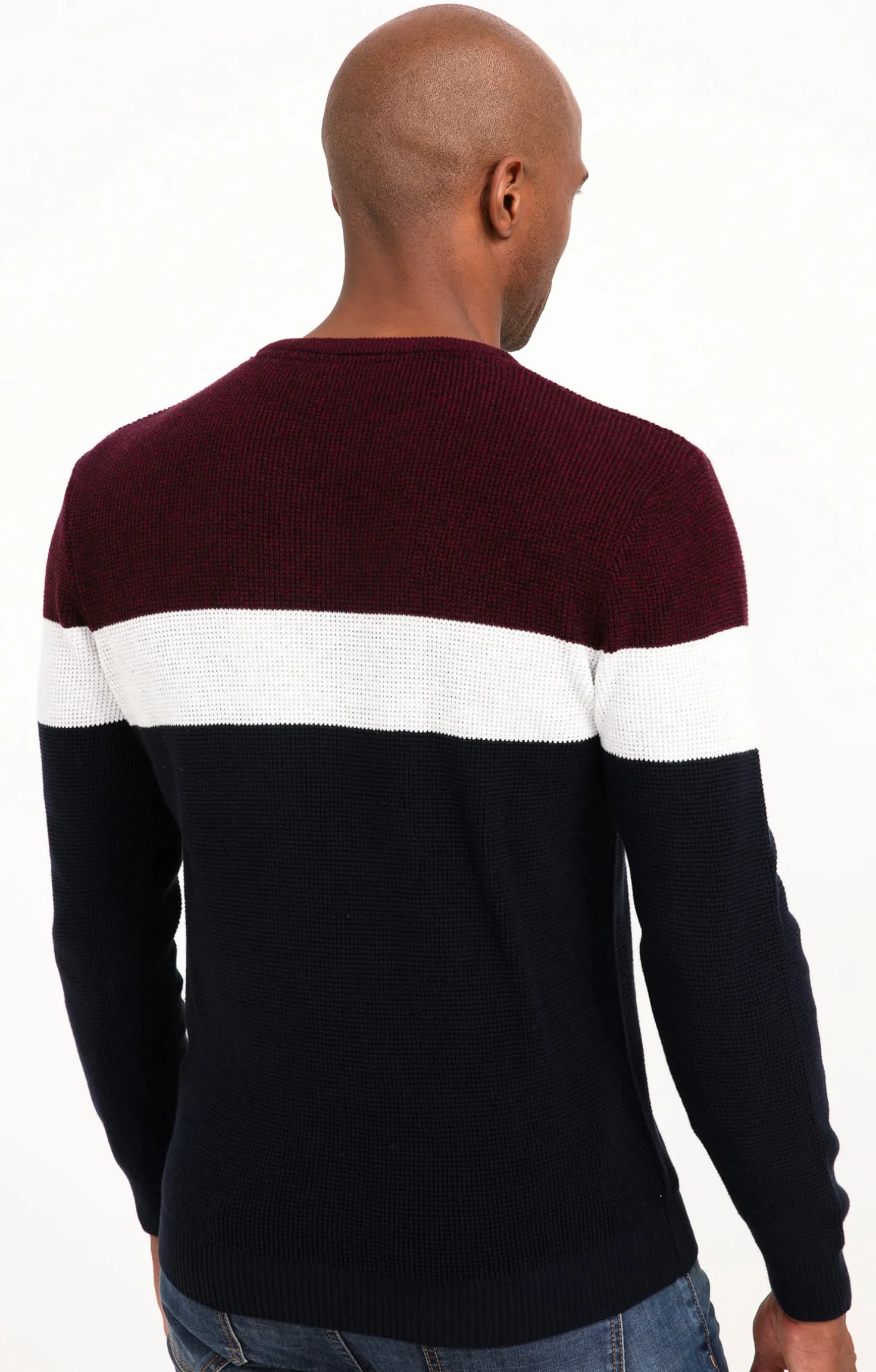 Armand Thiery Pull col rond rayé - Bordeaux Shop