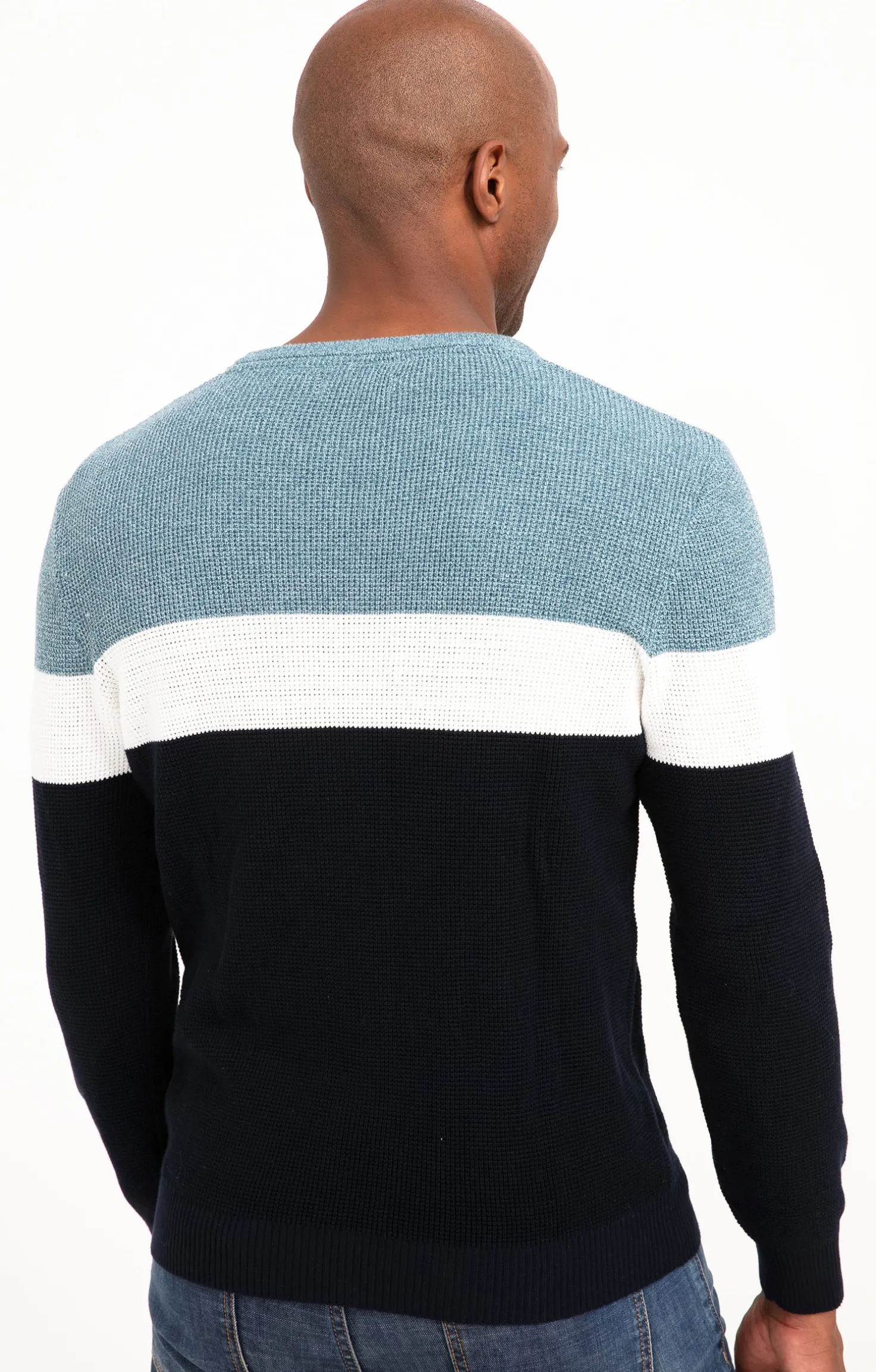 Armand Thiery Pull col rond rayé - Bleu Hot