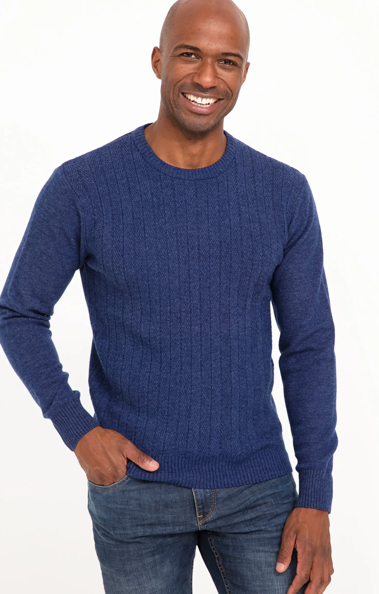 Armand Thiery Pull col rond uni - Bleudur Outlet