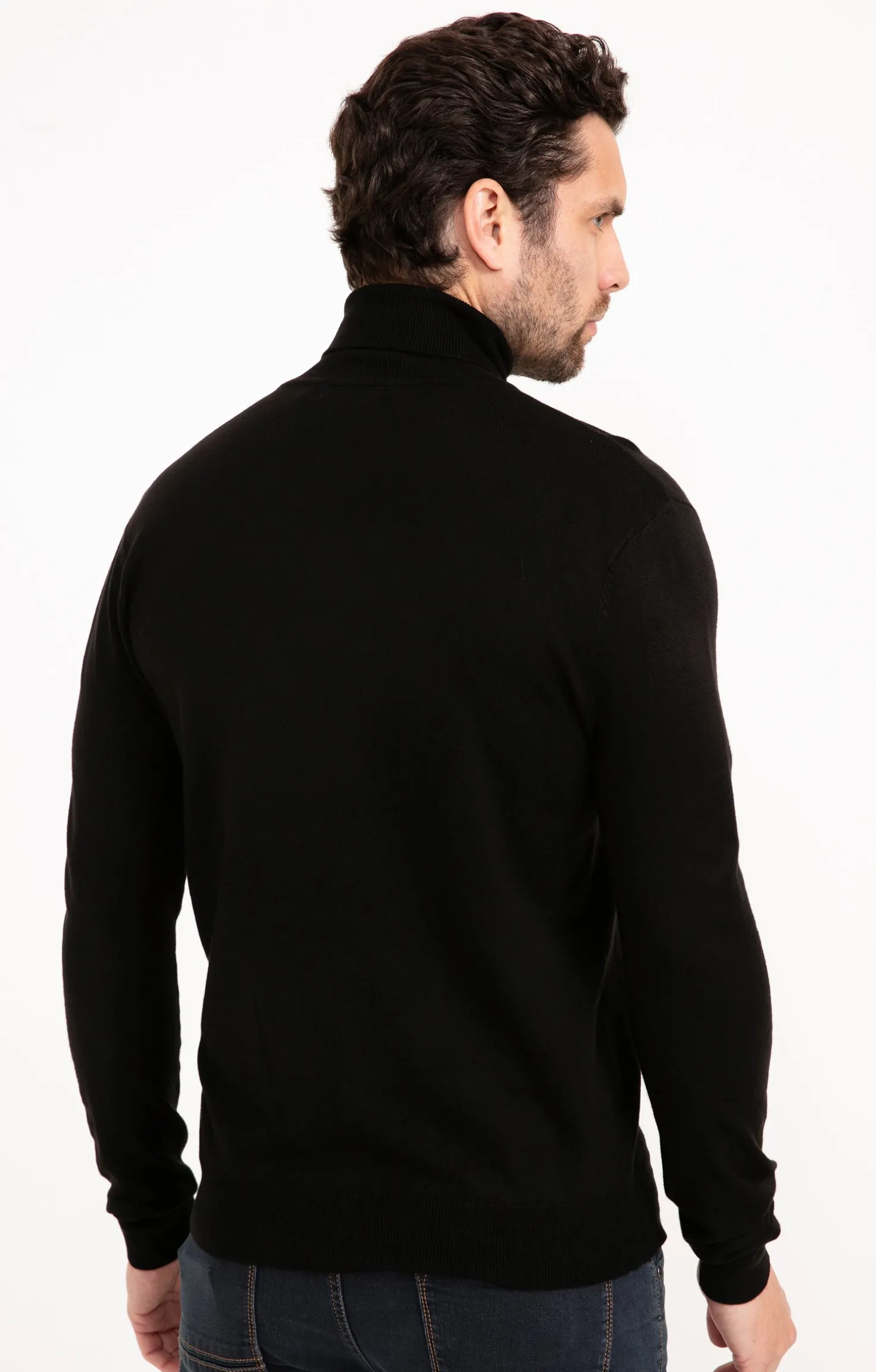 Armand Thiery Pull col roulé uni - Noir Store