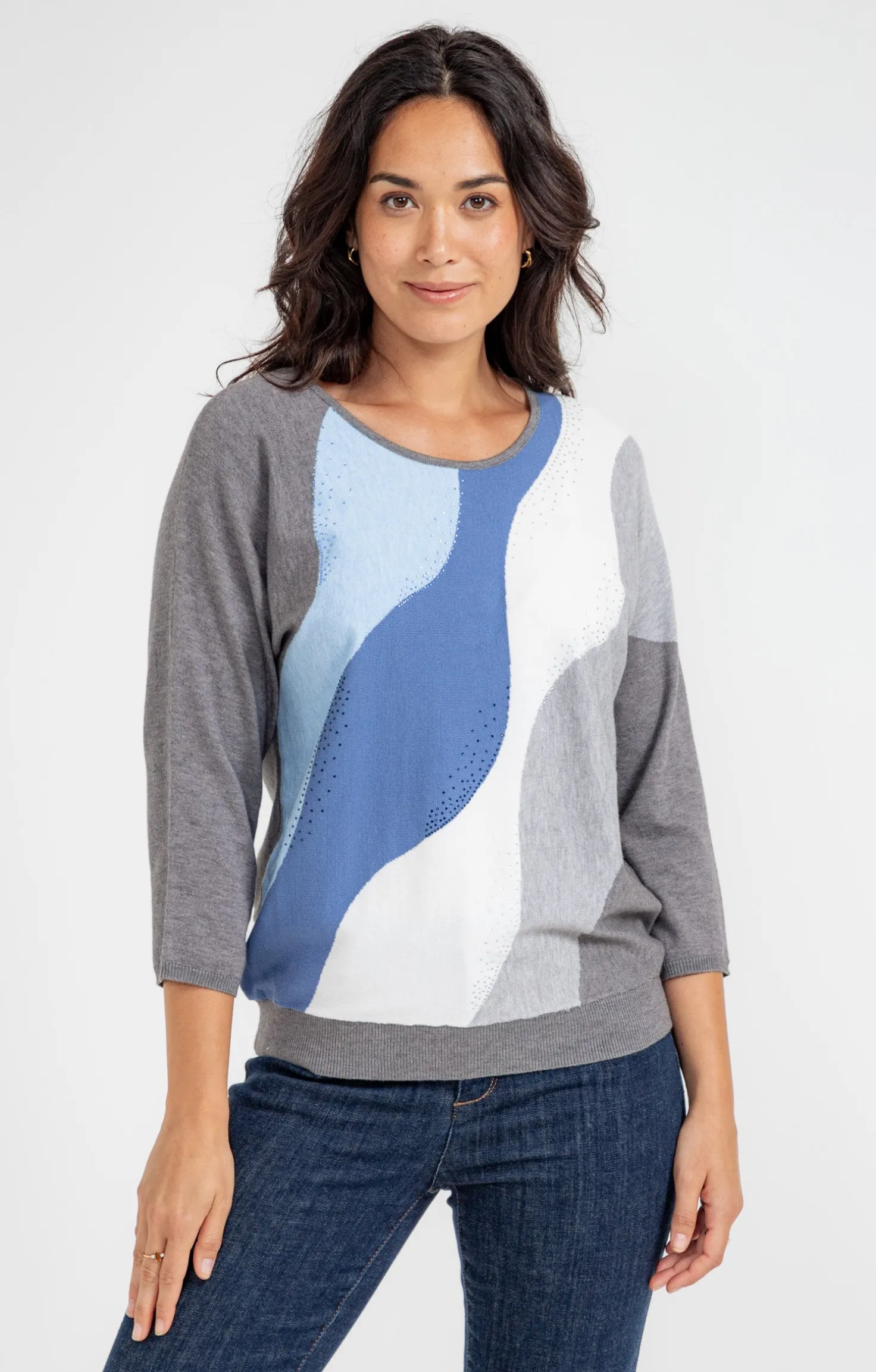 Armand Thiery Pull color block - Indigo Flash Sale