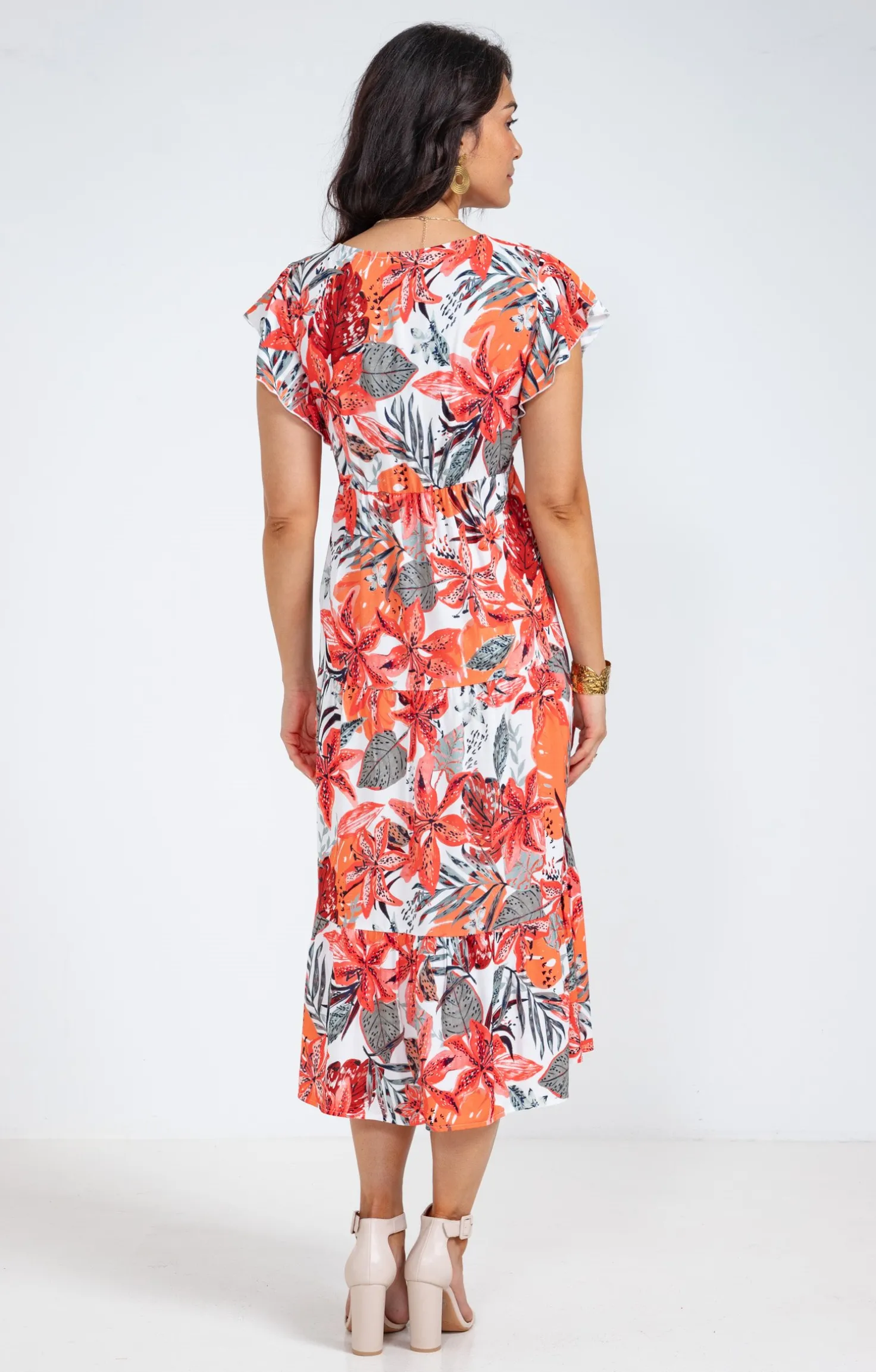 Armand Thiery ROBE EN FIBRANNE ECO VERO ELASTIQUEE - Orange Flash Sale