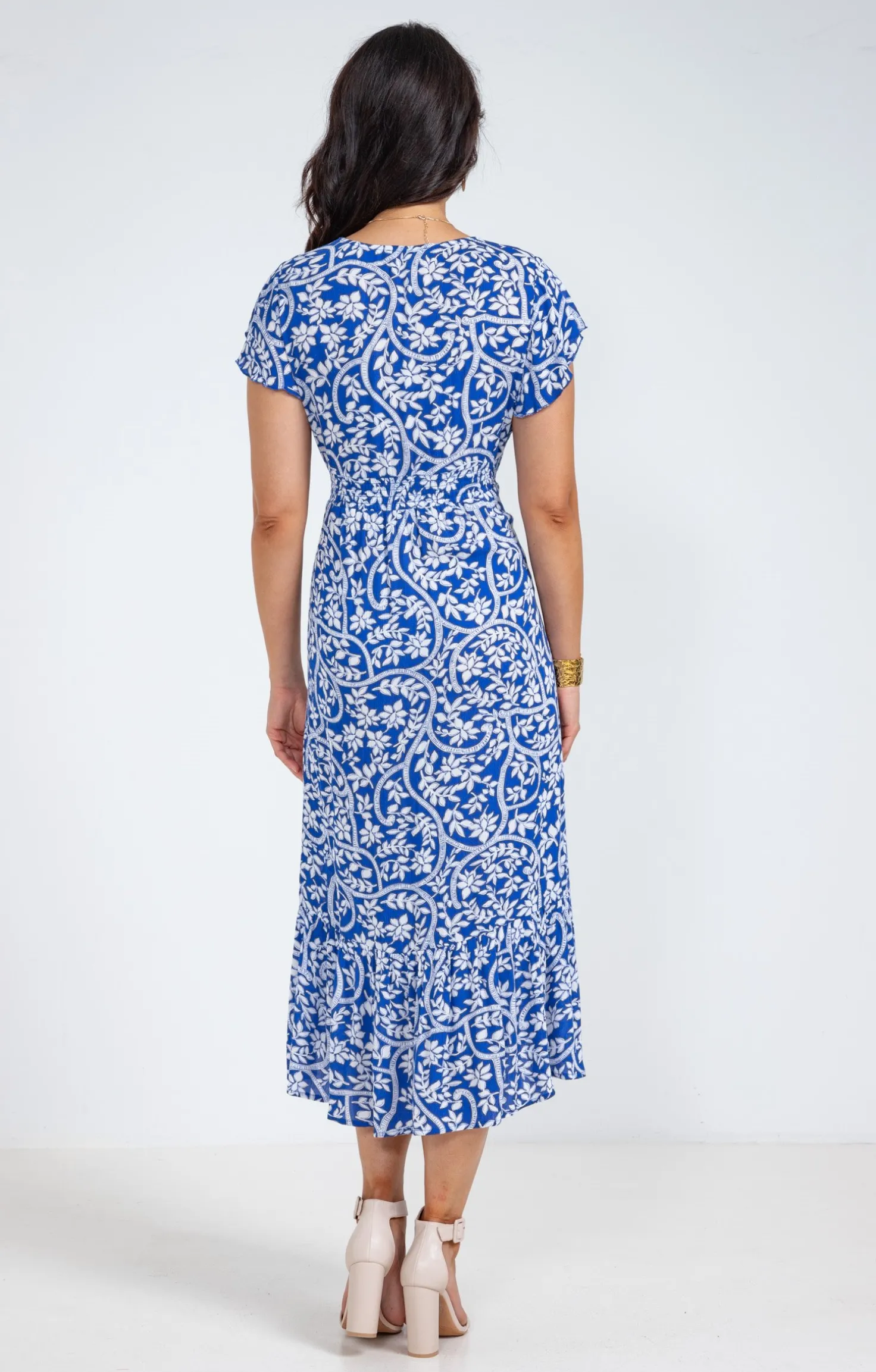 Armand Thiery Robe longue en crépon viscose écovero - Bleudur Shop