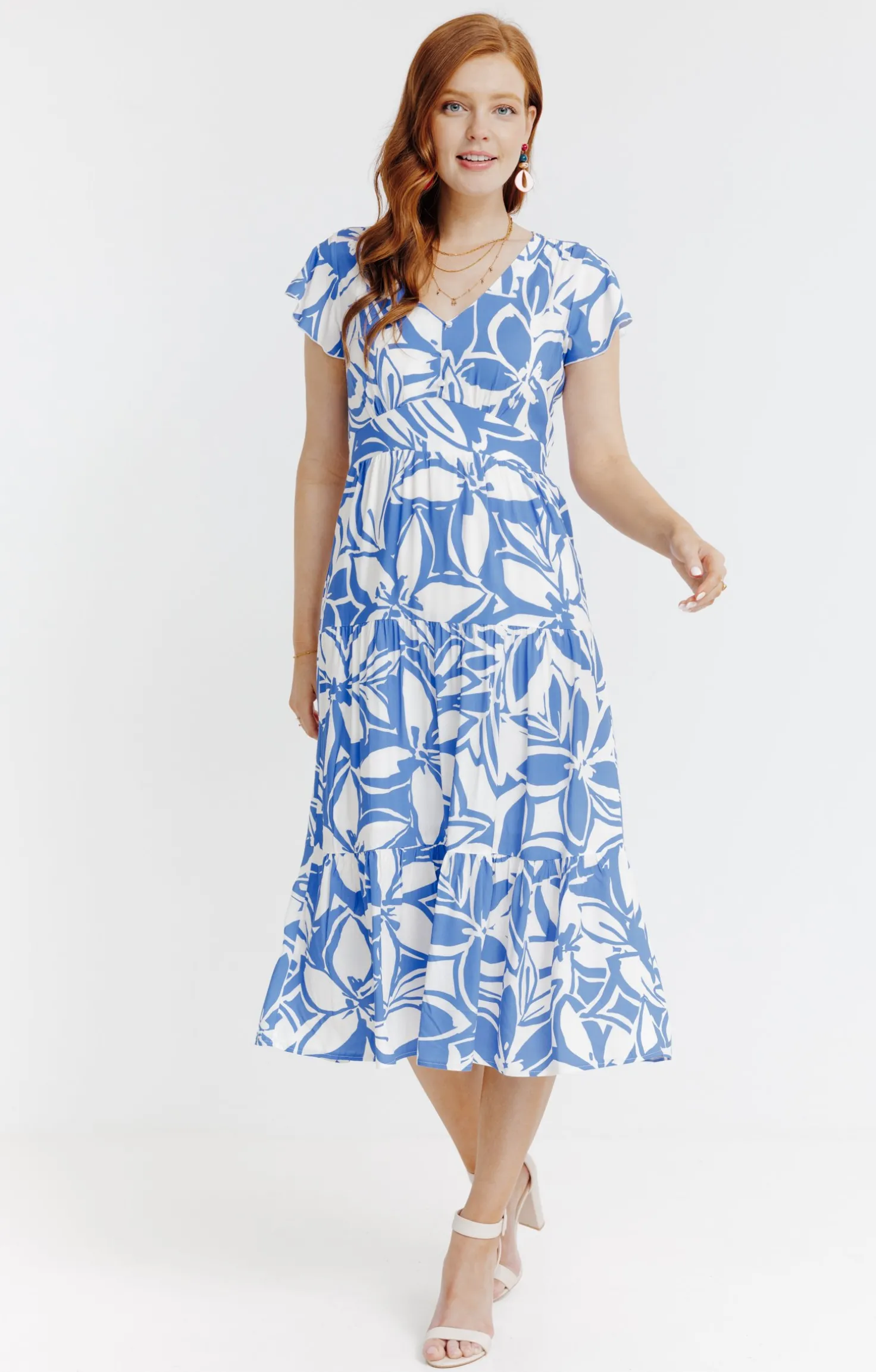 Armand Thiery ROBE LONGUE IMPRIMEE DOUBLEE COTON - Bleudur Hot