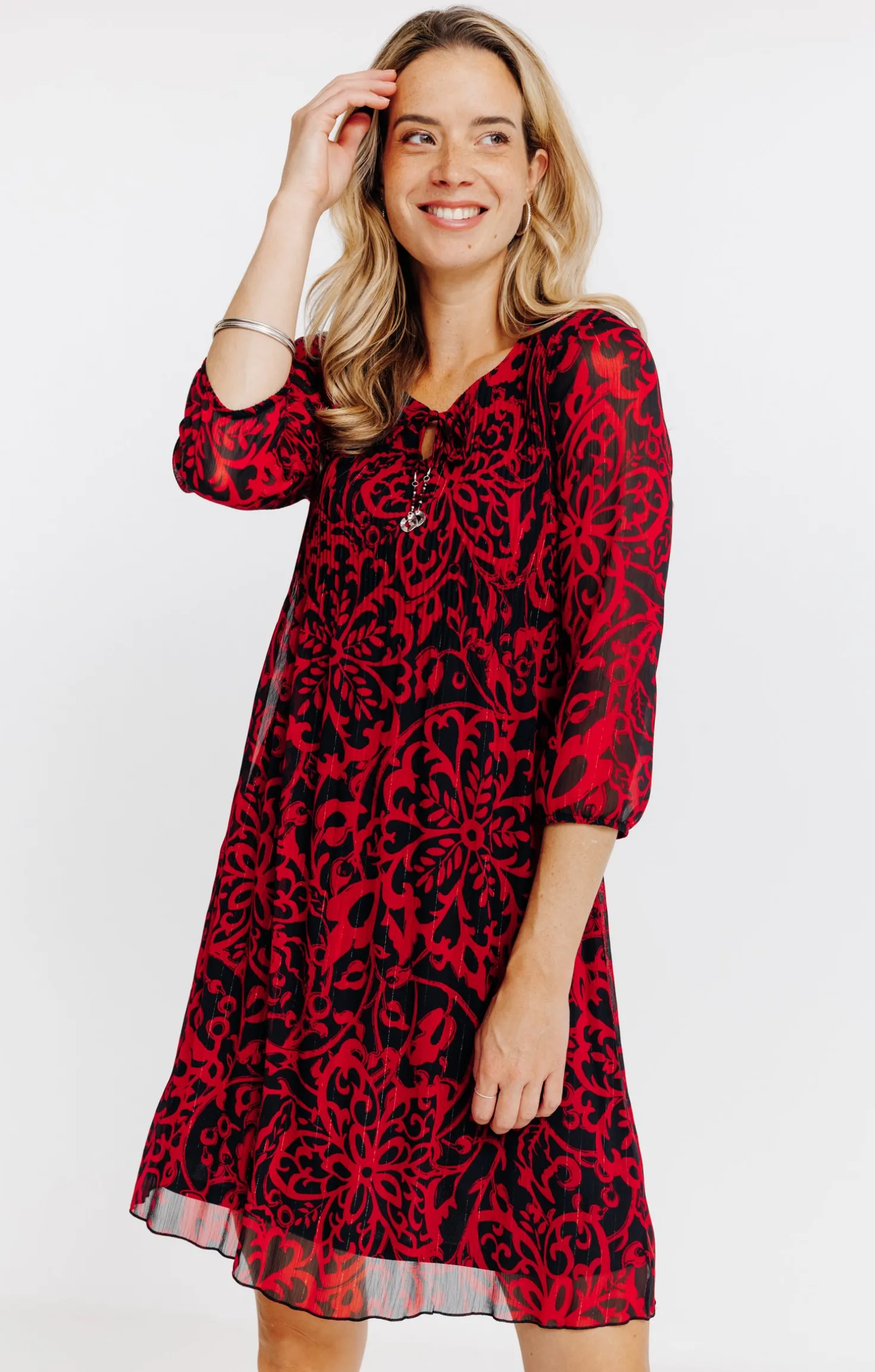 Armand Thiery Robe plissée - Rouge Best