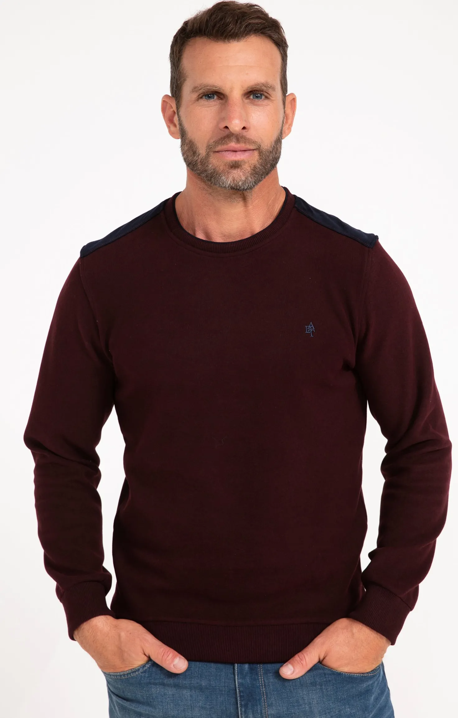 Armand Thiery Sweat manches longues Contraste - Prune Online