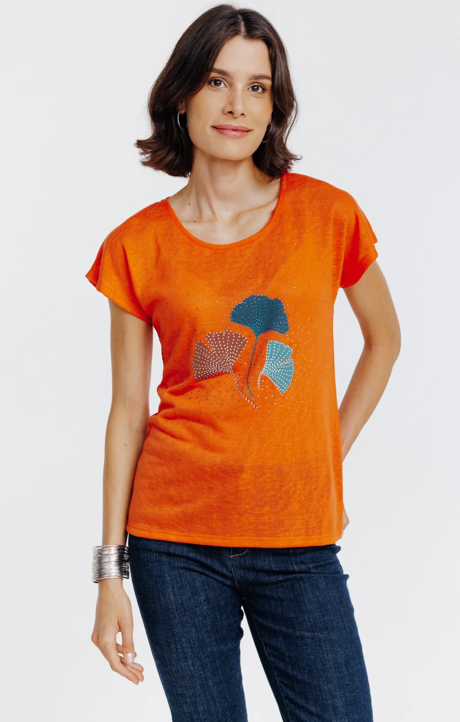 Armand Thiery Tee-shirt imprimé strass - Mandarine Fashion