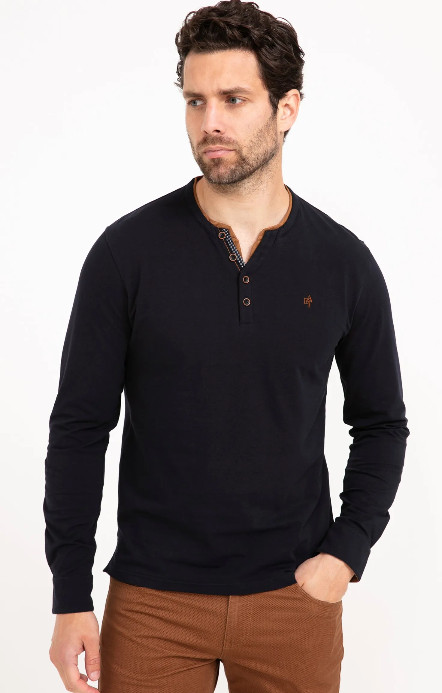 Armand Thiery Tee-shirt manches longues Suedot - Marine Best Sale