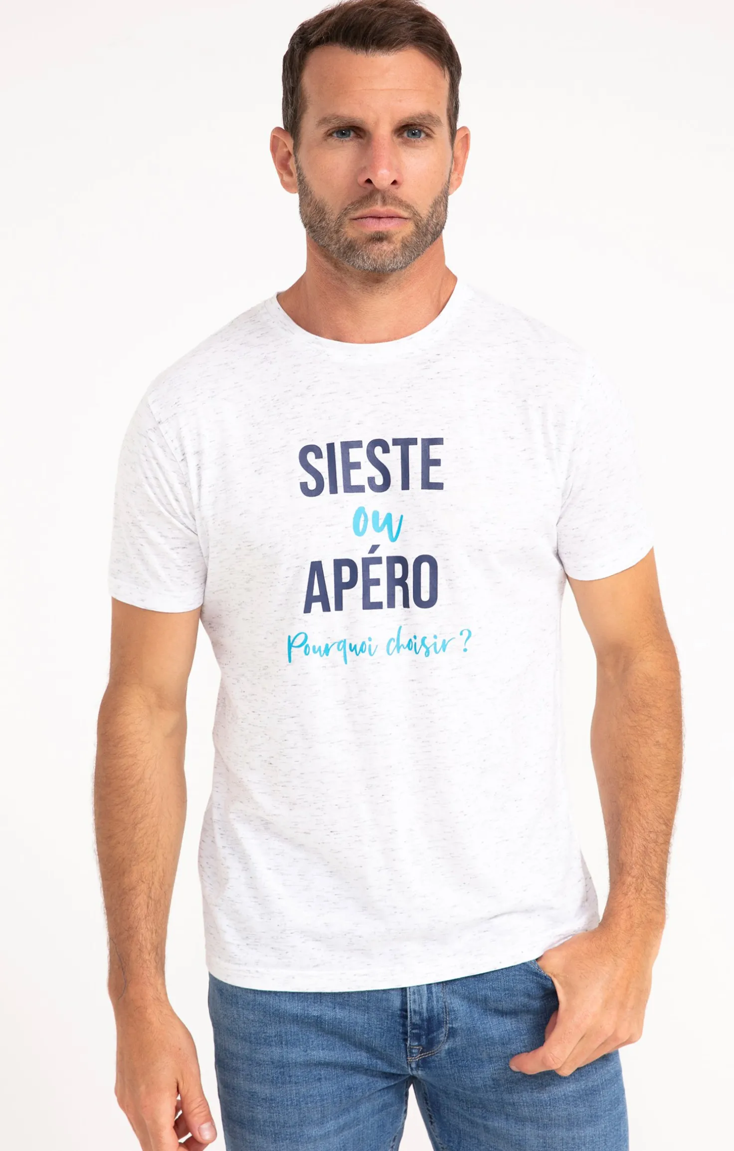 Armand Thiery Tee-shirt sieste ou apéro - Blanc Flash Sale