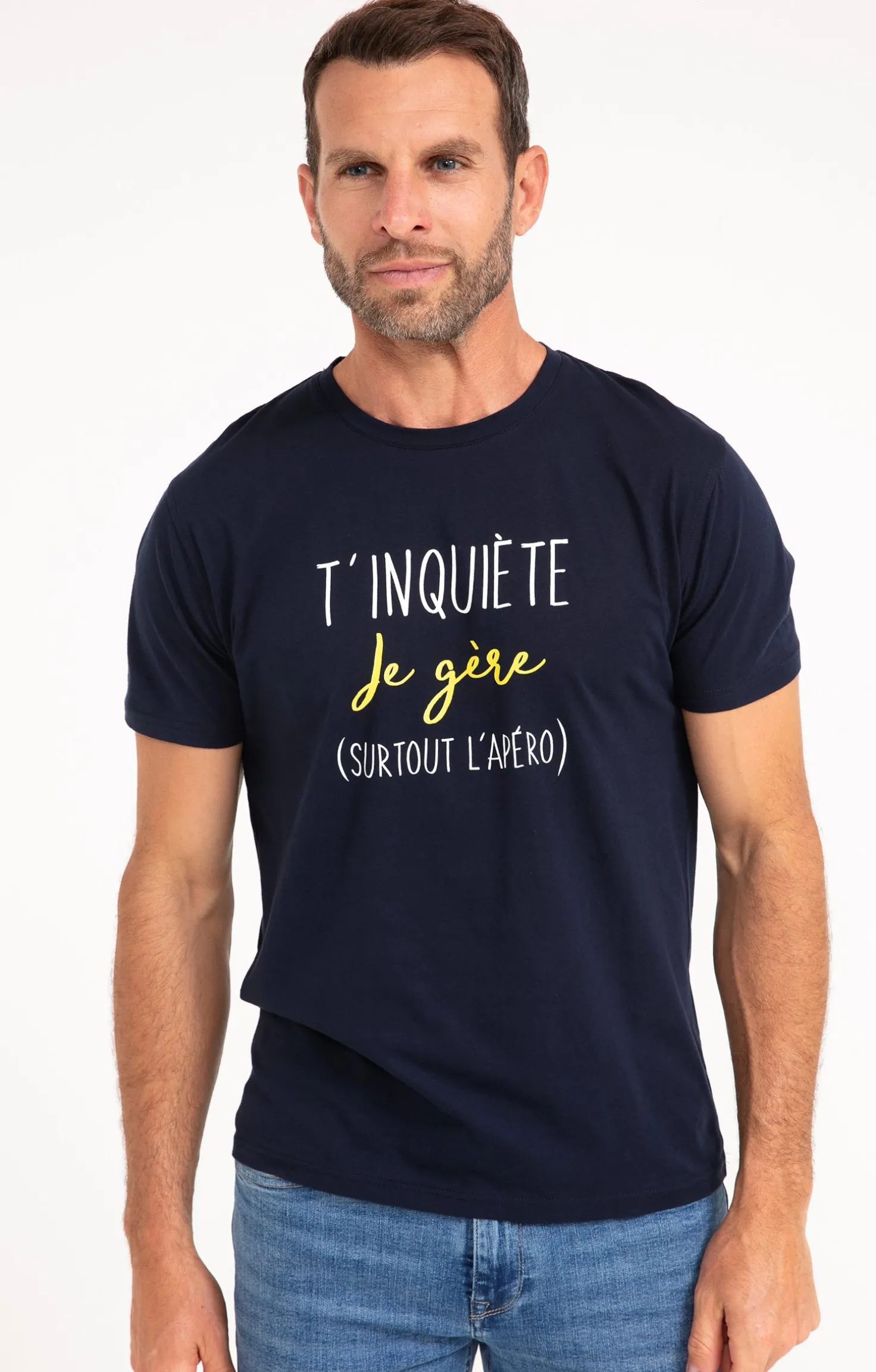 Armand Thiery Tee-shirt t'inquiète je gère - Marine Cheap