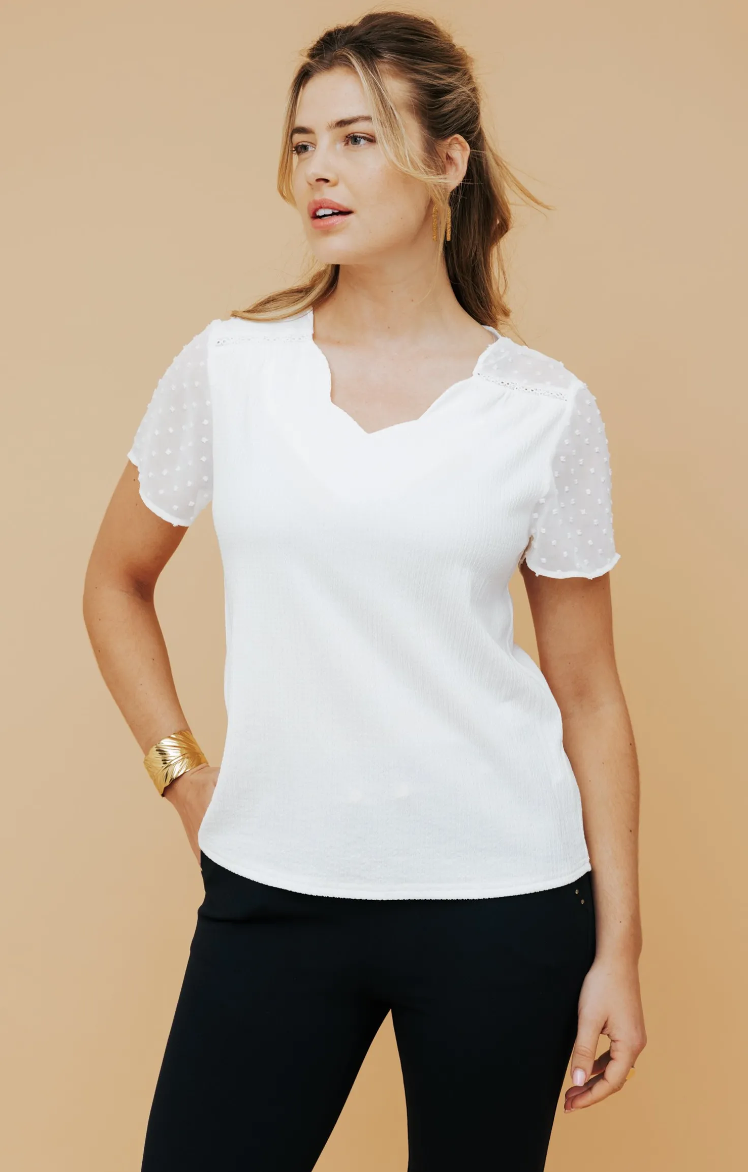 Armand Thiery Tee-shirt uni galon - Blanc Hot