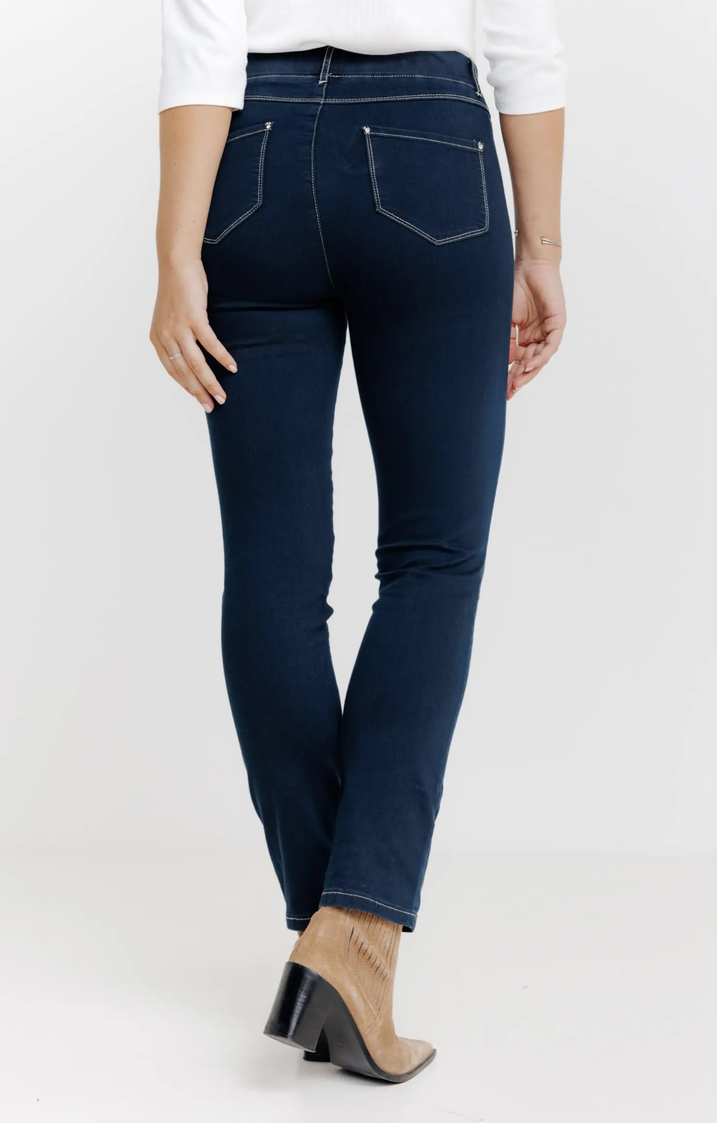 Armand Thiery Tregging en denim surteint détail strass - Bleu Outlet