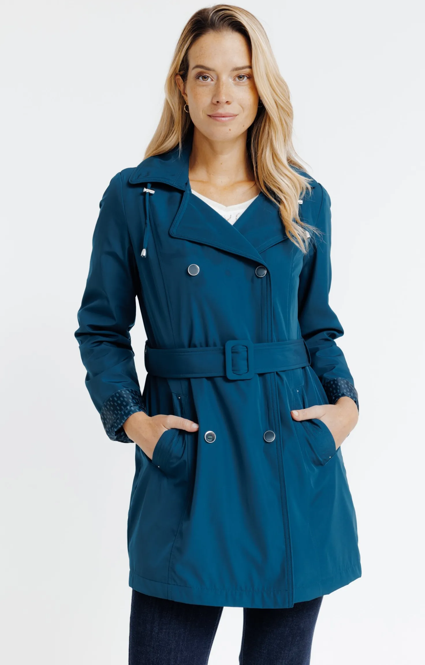 Armand Thiery Trench avec double patte de boutonnage - Pétrole Discount