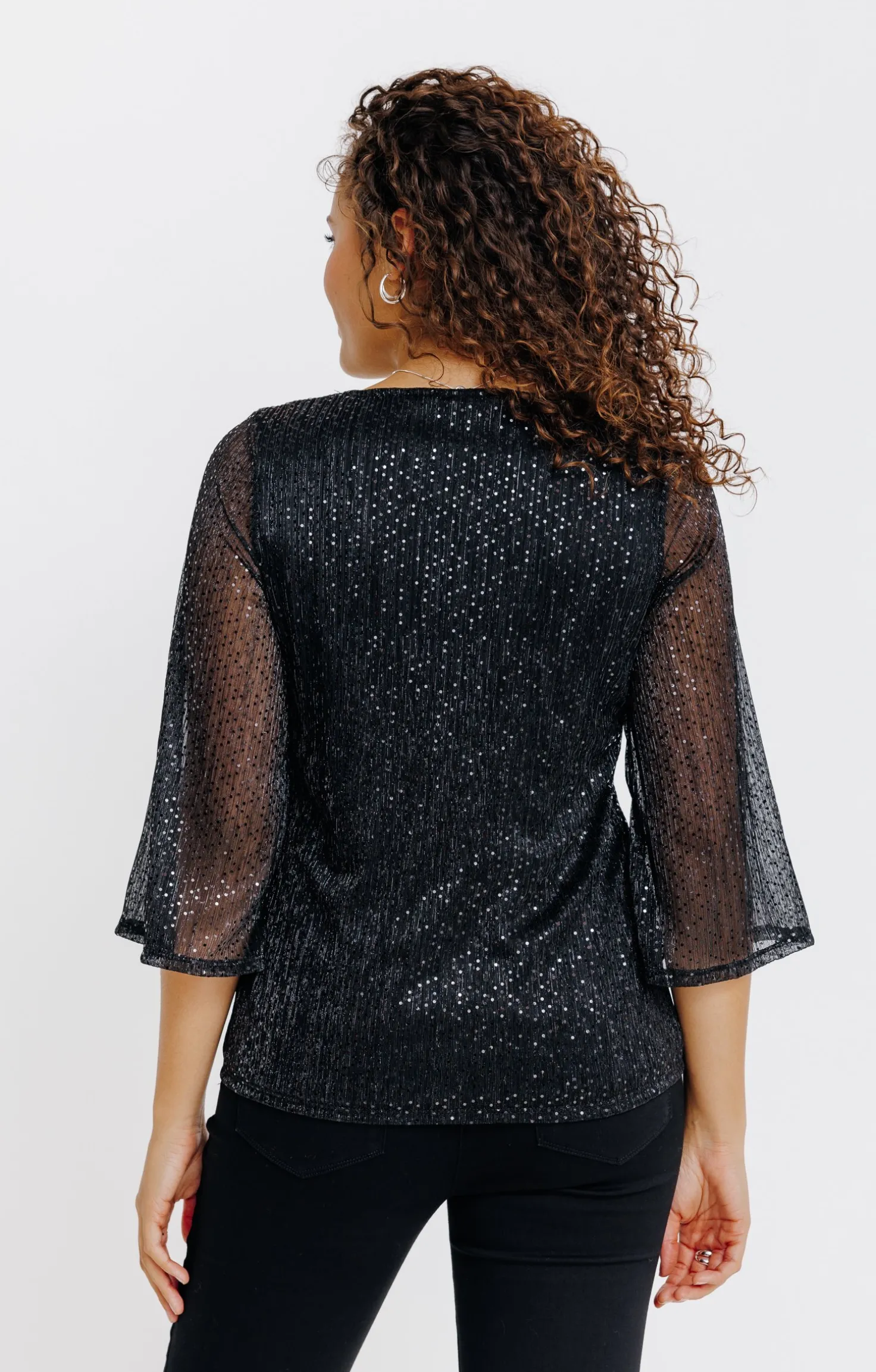 Armand Thiery T-SHIRT SEQUIN MANCHES 3/4 - Noir Sale