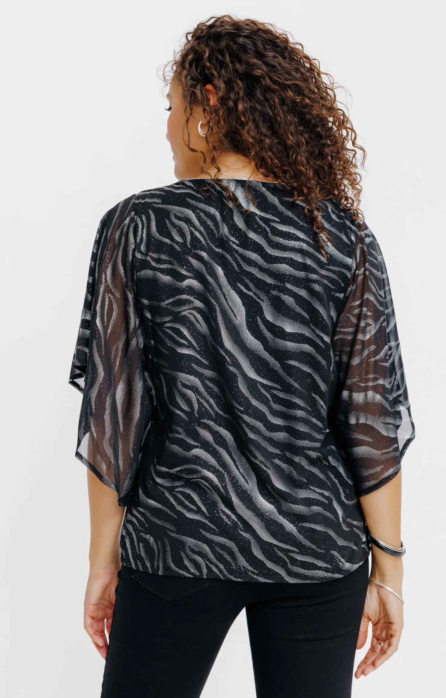 Armand Thiery TUNIQUE FETE IMPRIME ZEBRE BRILLANT - Noir Flash Sale