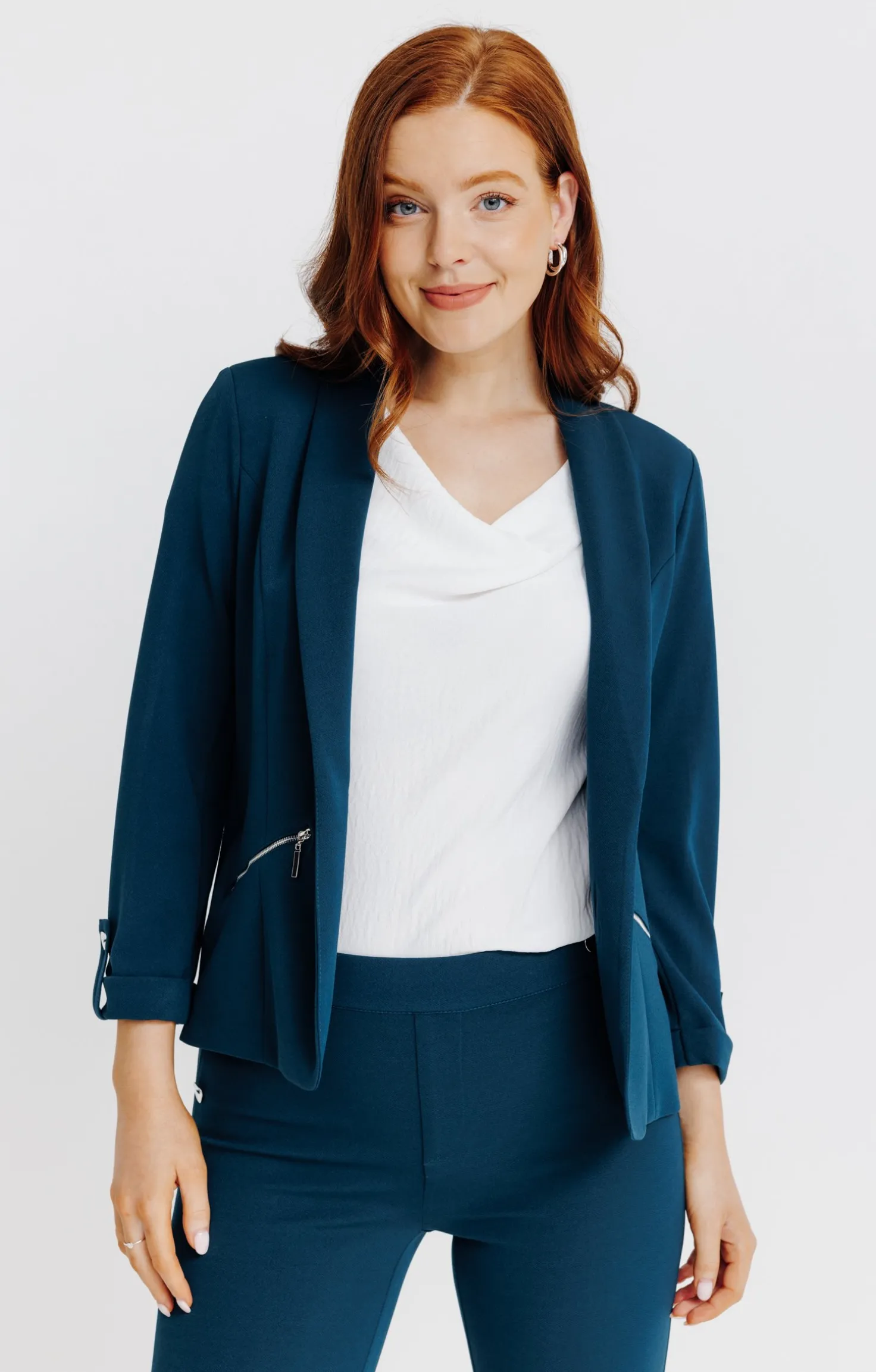 Armand Thiery VESTE BLAZER AVEC COL CHÂLE - Pétrole Outlet