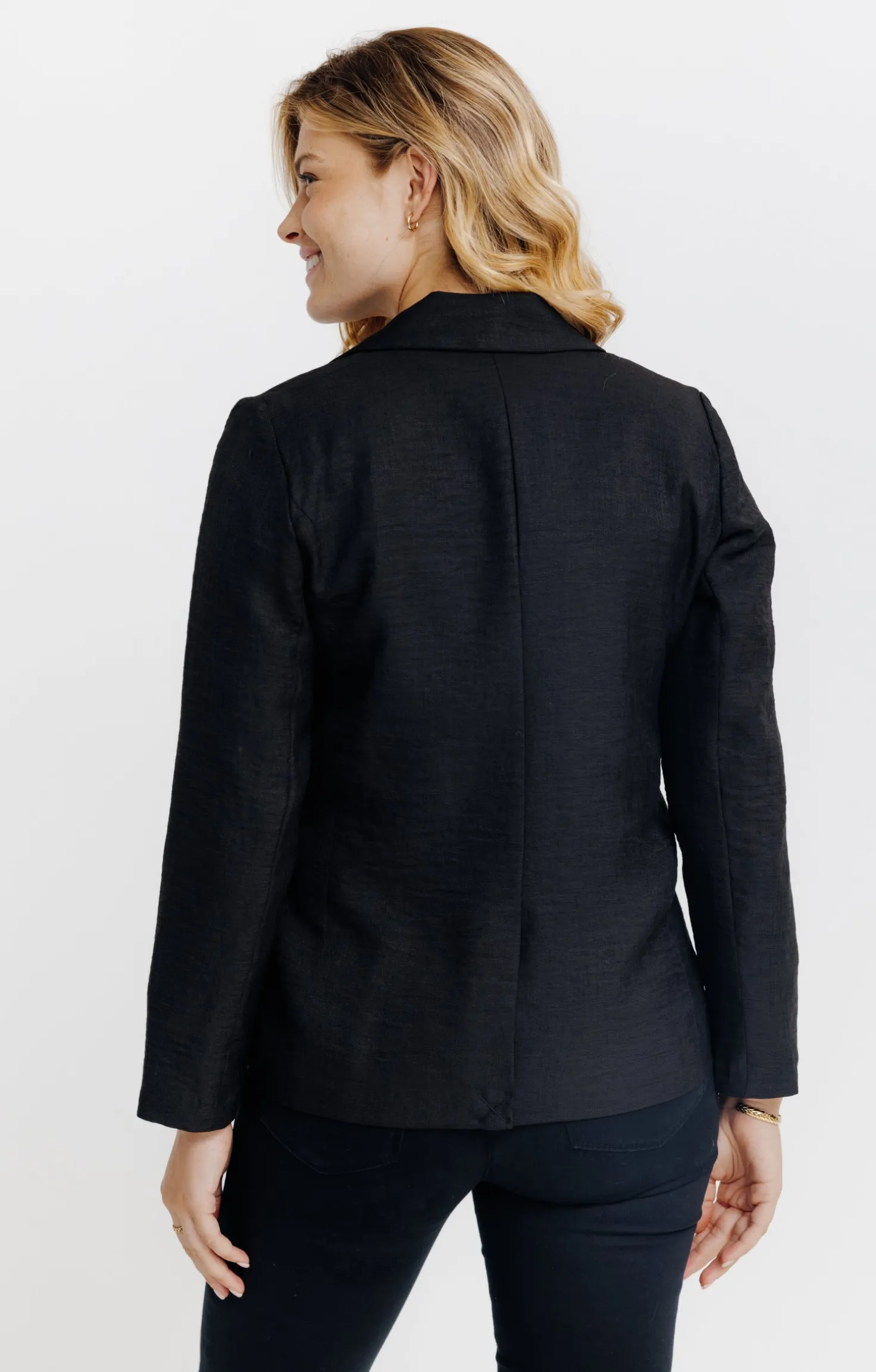 Armand Thiery Veste tailleur effet lin - Noir Online